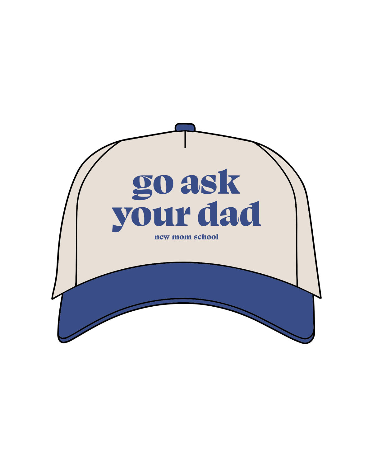 The Canvas Cap - Natural / Liberty - New Mom School - Center Crown Stacked - Embroidered - Liberty