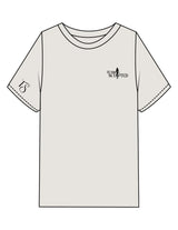 The Mens Heavyweight Tee - Washed Bone - Team Sculpted - Left Chest & Left Sleeve - Printed - Black