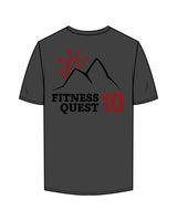 The Mens Tee - Charcoal - Fitness Quest 10 - Left Chest "Emblem" & Back Stacked - Full Color