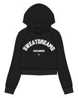 The Womens Crop Hoodie - Black - SWEATDREAMS- Center Chest Stacked - Full Color