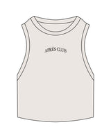 The Ribbed Crop Tank - Bone - Lagree Tahoe - Center Chest Arched - Embroidered - Black