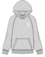 The Womens Hoodie - Heather - Pilates Leucadia - Left Chest & Back Spinal - White