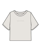 The Heavyweight Crop Tee - Washed Bone - Haus of Fitness - Center Chest & Back Stacked - Tone on Tone