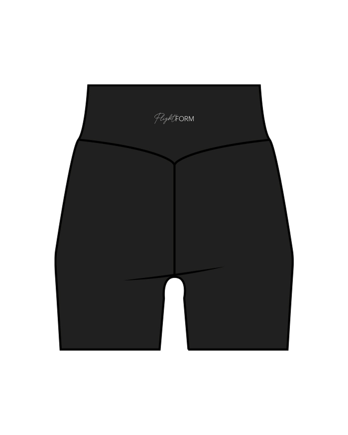 The Basic Short - Black - Flightform -  Back Center Waist - White