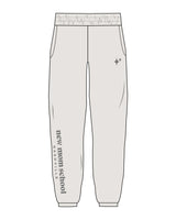 The Mens Sweatpants - Washed Bone - New Mom School - Right Leg Stacked "Nashville" & Left Leg Diamond - Gray
