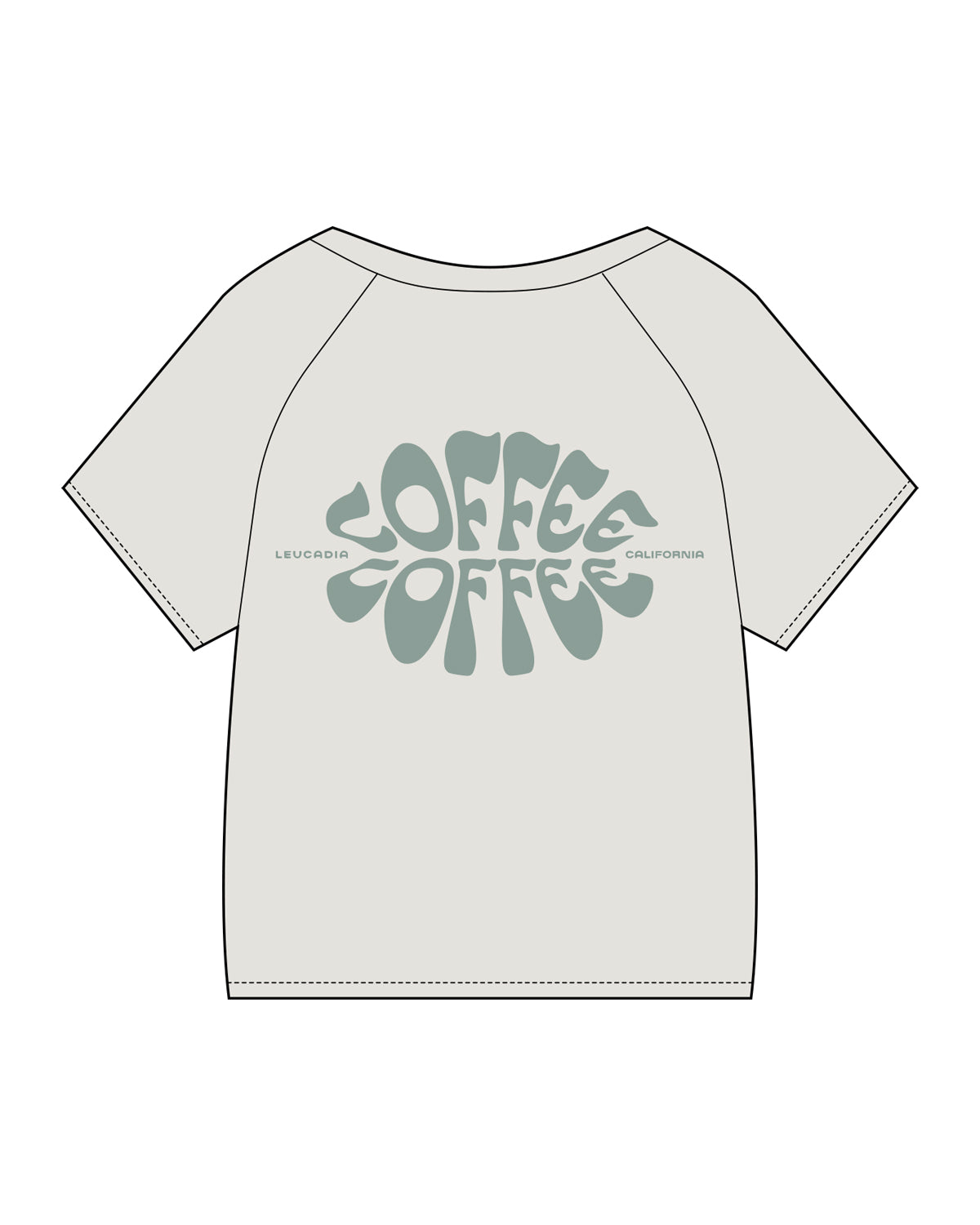 The Kids Heavyweight Tee - Washed Bone - Coffee - Left Chest Stacked & Back Center - Printed - Teal