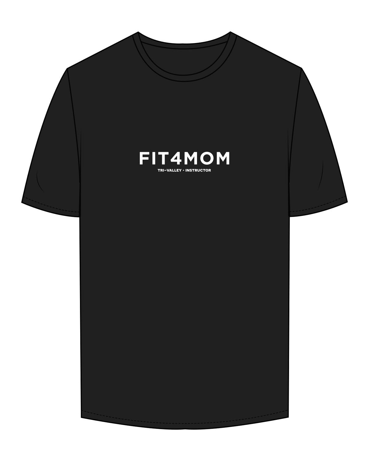The Mens Tee - Black - F4Mom-TriValley - Center Chest Stacked & Back Center " INSTRUCTOR " - Printed - Full Color
