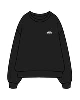 The Mens Crewneck - Black - Higher Ground - Left Chest Stacked - Embroidered White