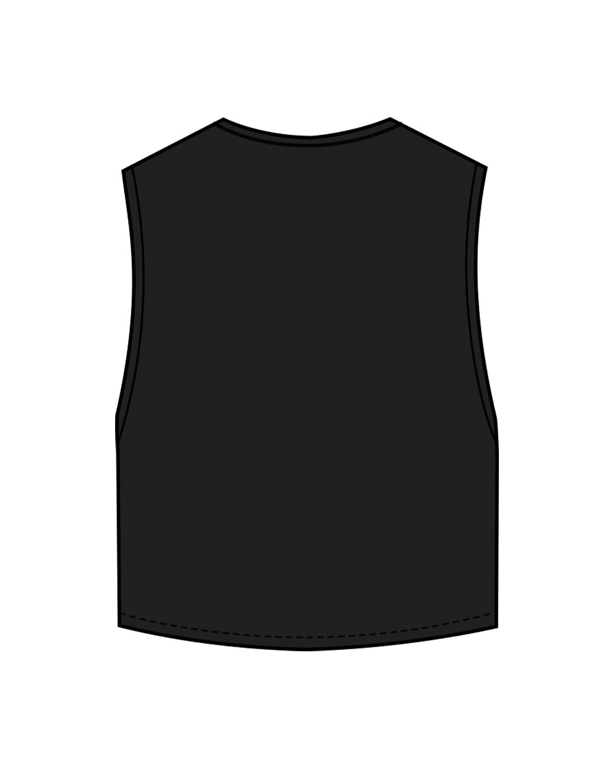 The Crop Muscle Tank - Black - Bodicore - Center Chest - Printed - White