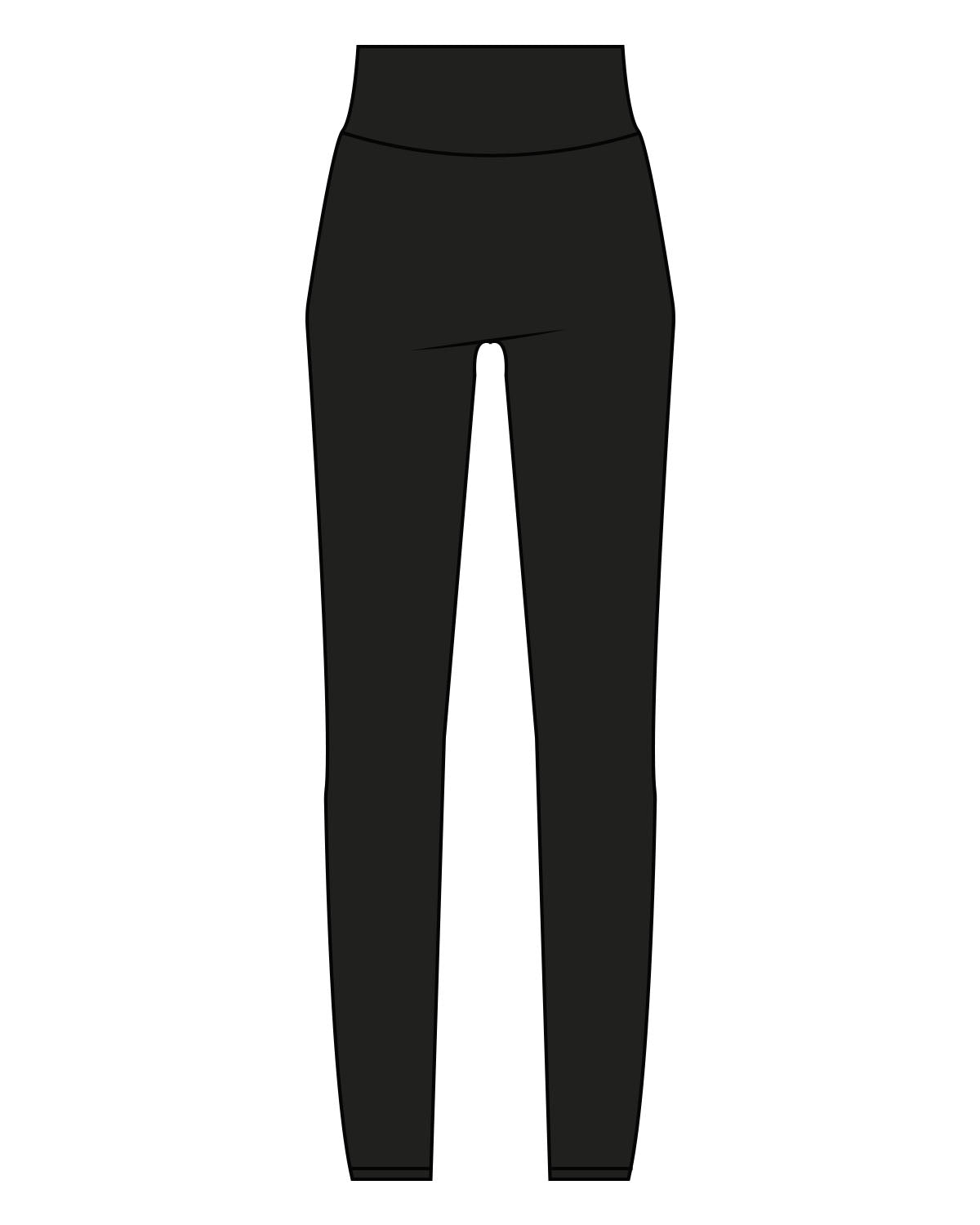The Basic Legging - Black - GlowPilates - Center Back "GLOW" - Printed - White