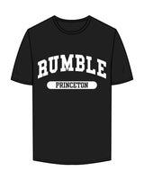 The Mens Tee - Black - Rumble Boxing - Center Chest & Back Neckline - White