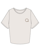 The Crop Tee - Bone - Align Pilates Studio - Left Chest & back Stacked - Printed - Brown