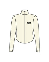 The 3/4 Crop Zip Jacket - Beige - SECOND CHANCE GYM - Left Chest & Center Back Stacked "STAFF" - Printed - Black