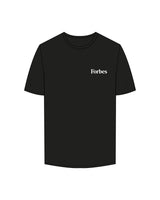 The Mens Tee - Black - Forbes - Left Chest - Printed - White