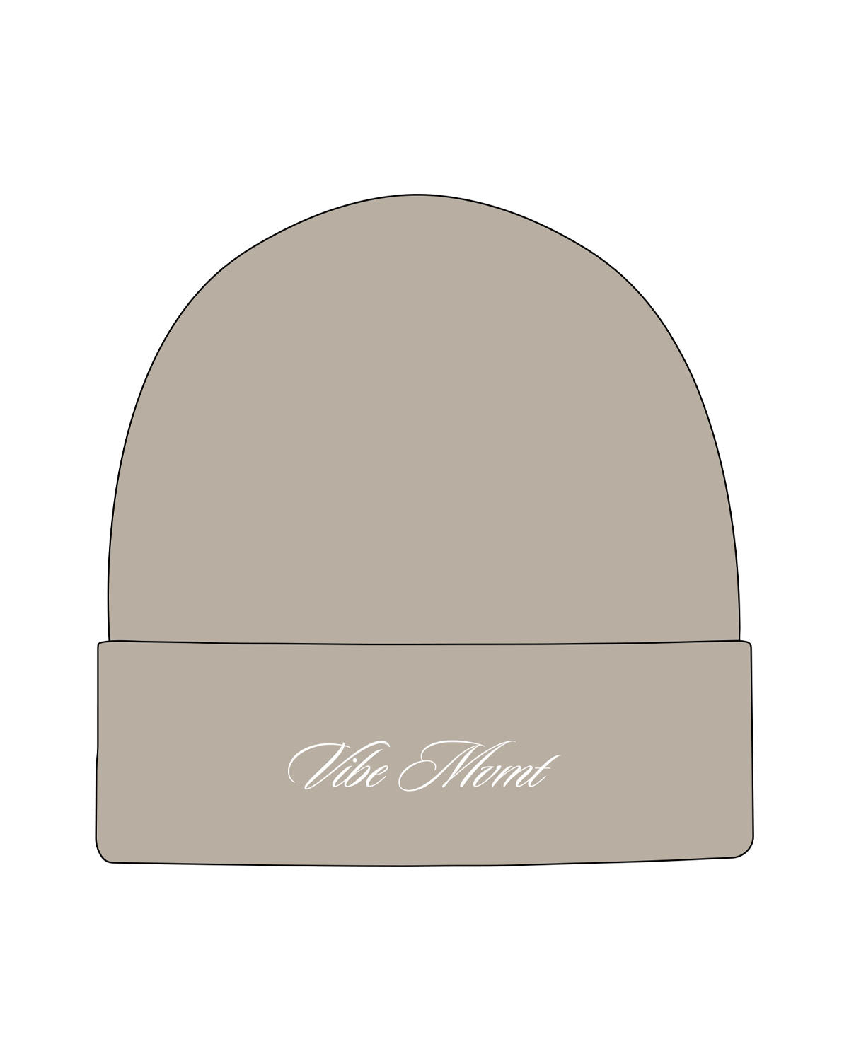 The Beanie - Mushroom - Vibe MVMT - Center Brim - Embroidered - White