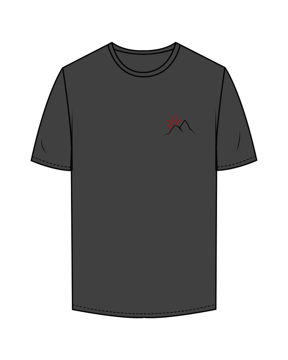 The Mens Tee - Charcoal - Fitness Quest 10 - Left Chest "Emblem" & Back Stacked - Full Color