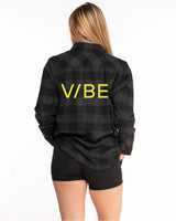 The Flannel - Gray / Black - The Vibe - Center Back - Printed - Neon Yellow