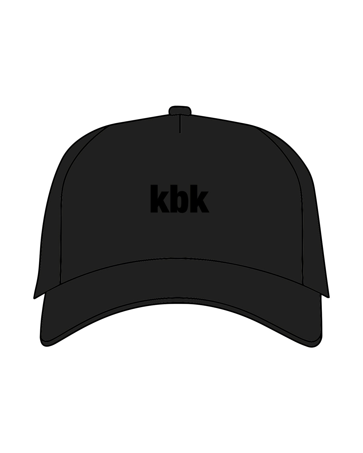 The Trucker Hat - Black - KBK - Front Center - Tone on Tone