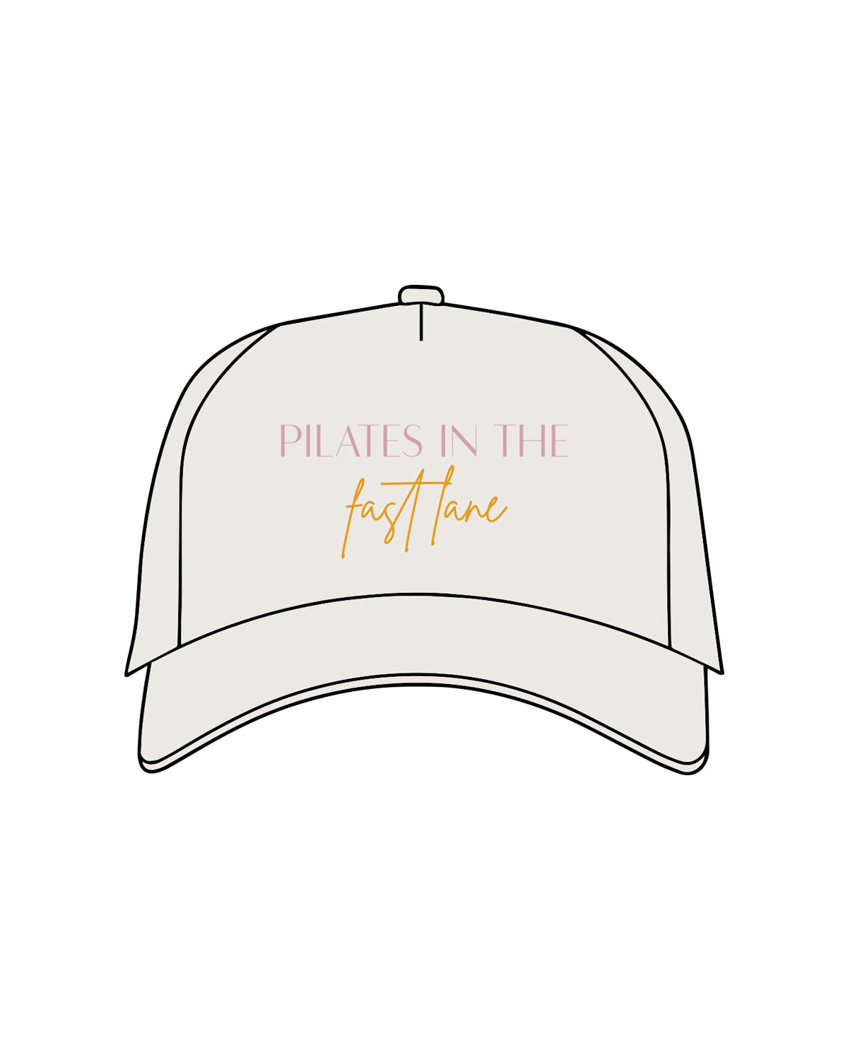 The Foam Trucker Hat - Bone - Platinum Pilates - Center Crown - Printed - Full Color