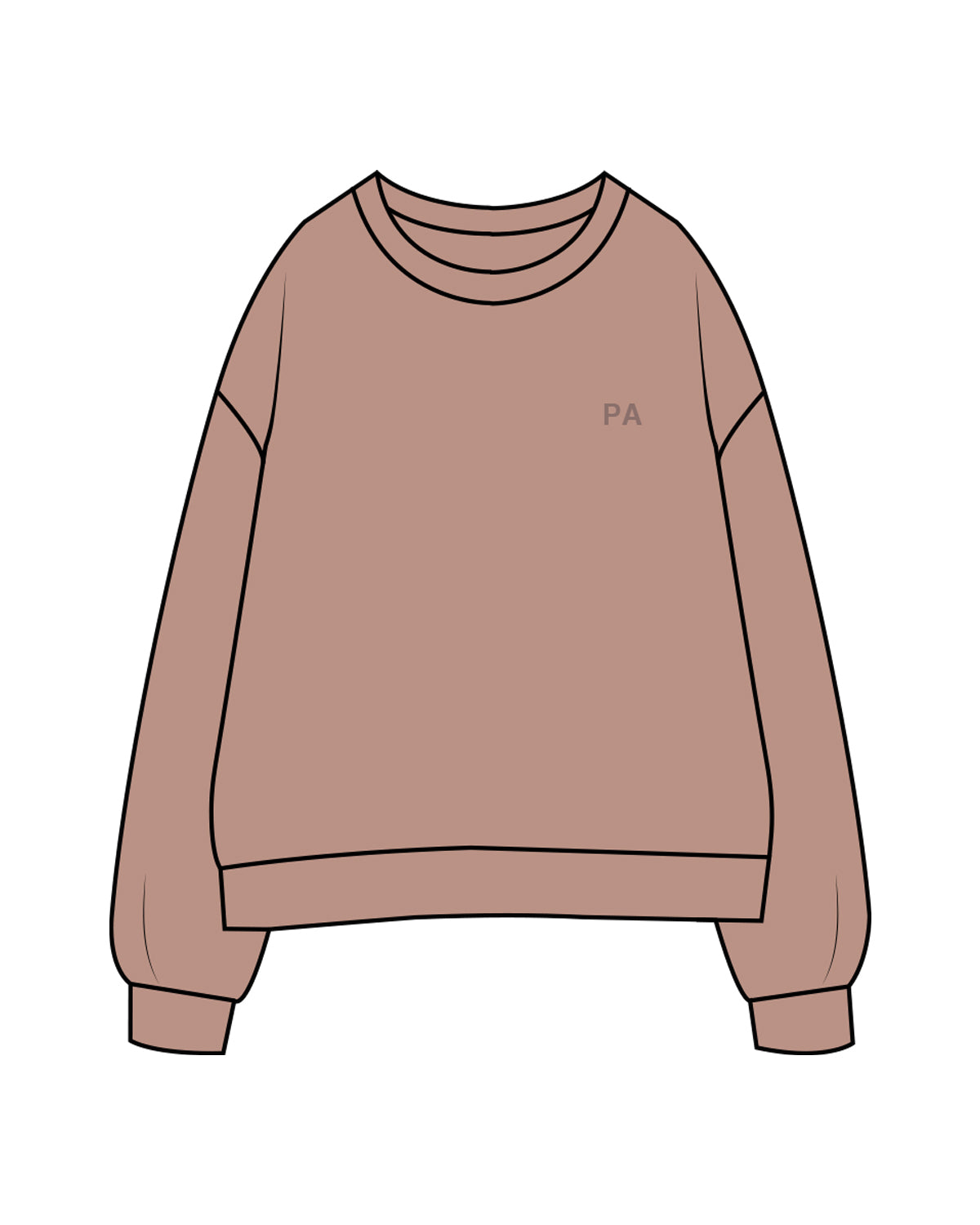 The Womens Crewneck - Clay - Aesthetics Injector - Left Chest - PA - Tone on Tone