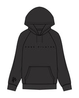 The Classic Hoodie - Charcoal - Pose Pilates - Right Sleeve Cuff & Center Chest - Black