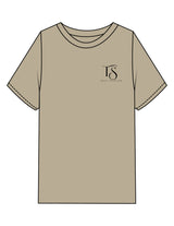 The Mens Heavyweight Tee - Washed Khaki - Team Sculpted - Left Chest & Back Stacked - Printed - Black