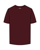The Mens Tee - Maroon - Revel Method - Left Chest & Back Neckline - Printed - White