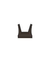 The Box Cut Bra - Cafe - GlowPilates - Center Chest "G" - Printed - White