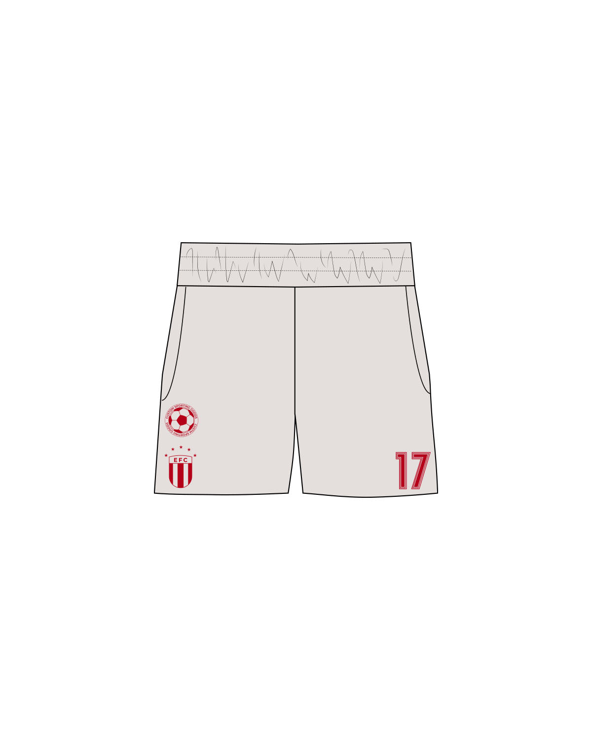 The Womens Sweat Shorts - Bone - Ethos Q2 Photoshoot - Bottom Left Logo, Bottom Right Logo & Right Leg Logo - Embroidered - Cardinal