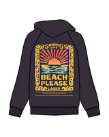 The Mens Hoodie - Ink - Swamis Endless - Left Chest Stacked & Back "BEACH PLEASE" - Printed - Full Color