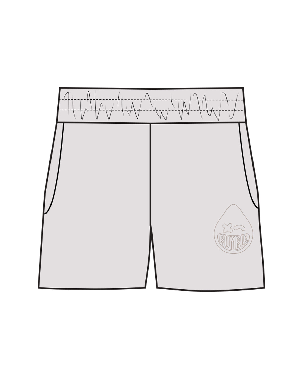 The Womens Sweat Shorts - Bone - Rumble Boxing - Left Leg - Tone on Tone