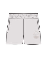 The Womens Sweat Shorts - Bone - Rumble Boxing - Left Leg - Tone on Tone