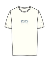 The Womens Tee - Off White - Pacific Ridge - Center Chest Stacked - Printed - Blue