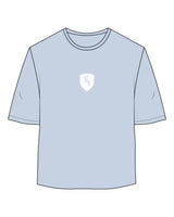 The Womens Oversized Tee - Powder - M4Lagree - Center Chest & Center Back Stacked - Printed - White