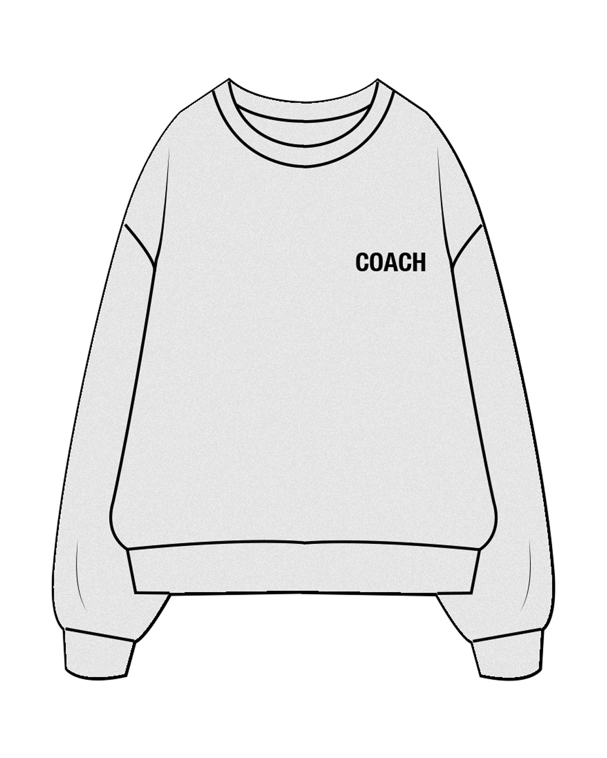 The Mens Crewneck - White Heather - Corefire - Left Chest & Back Center Stacked -  Full Color