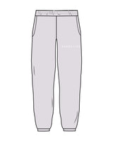 The Womens Sweatpants - Orchid - Barre Life - Left Leg - Printed - White