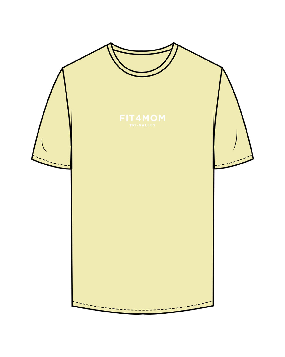 The Mens Tee - Lemon - F4Mom-TriValley - Center Chest Stacked & Center Back Stacked - Printed - White