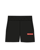 The Womens Sweat Shorts - Black - Pilates Leucadia - Left Leg Pocket - Full Color