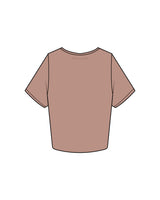 The Crop Tee - Clay - Coastal Core Oceanside - Left Chest & Back Neckline - Tone on Tone