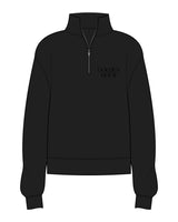 The Womens 1/4 Zip - Black - Golden Hour Pilates - Left Chest Stacked - Embroidered - Tone on Tone