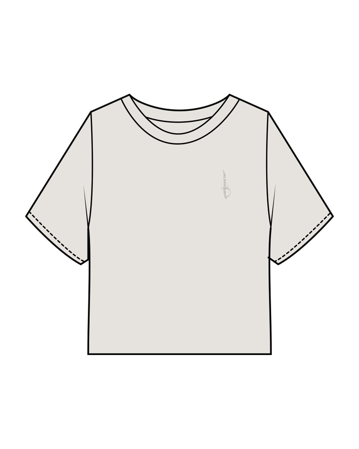 The Heavyweight Crop Tee - Washed Bone - Sabre Wine Bar - Left Chest & Center Back Neckline - Printed - Tone on Tone