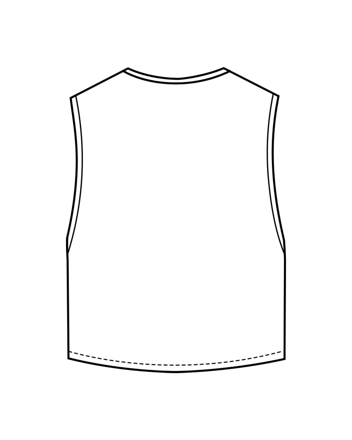 The Crop Muscle Tank - White - Bodicore - Center Chest - Printed - Black
