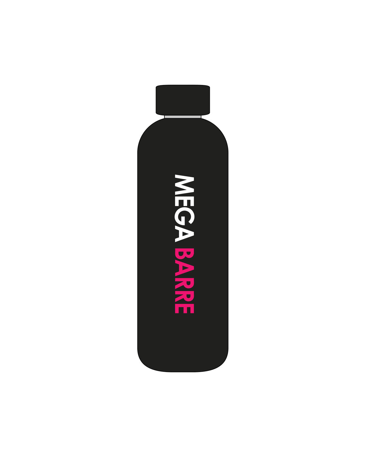 The Water Bottle - Black - Megabarre - Center Body - Printed - Black/Pink