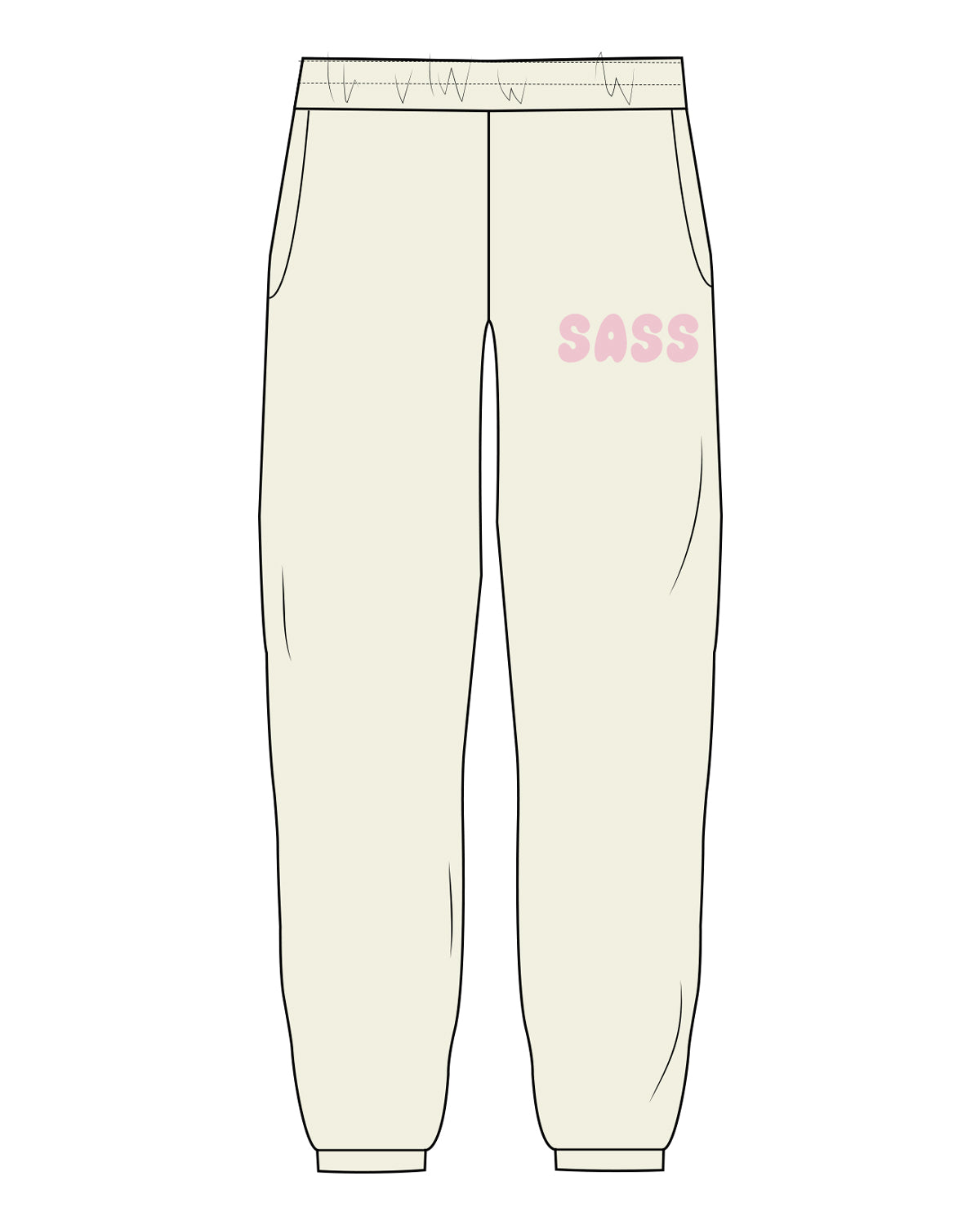 The Womens Sweatpants - Butter - Sweat & Shine - Left Leg Pocket - Pink