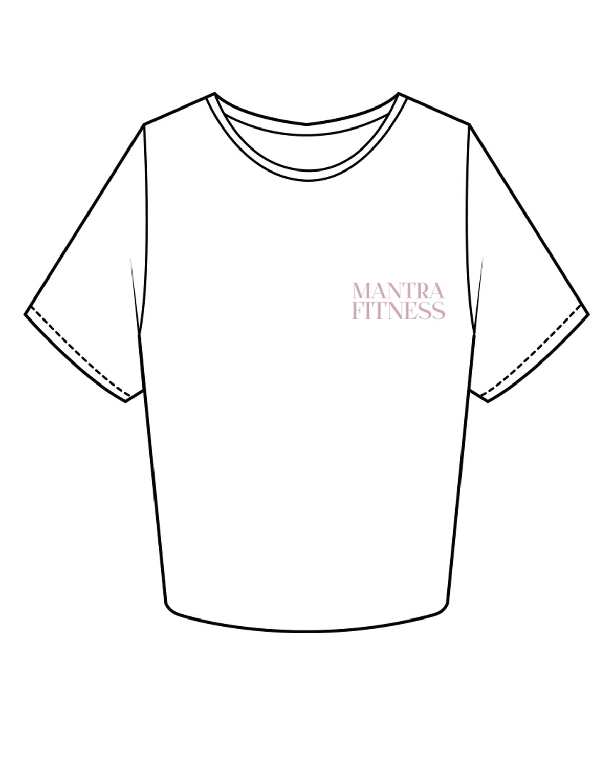 The Crop Tee - White - Mantra - Left Chest Stacked & Back Stacked - Lavender