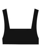 The Box Cut Bra - Black - Bare Pilates - Center Back - Printed - White