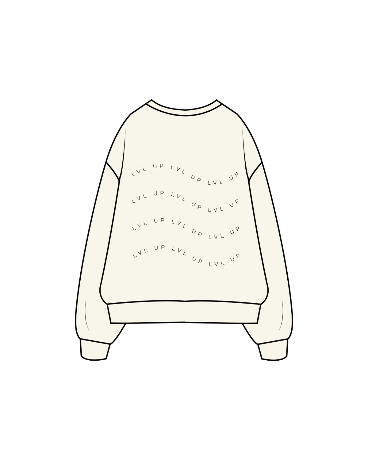 The Classic Crewneck - Off White - Hilo House - Center Chest & Back Center Stacked - Black