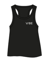The Crop Tank - Black - The Vibe - Left Chest - Printed - White