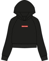 The Womens Crop Hoodie - Black - Pilates Leucadia - Center Chest - Full Color