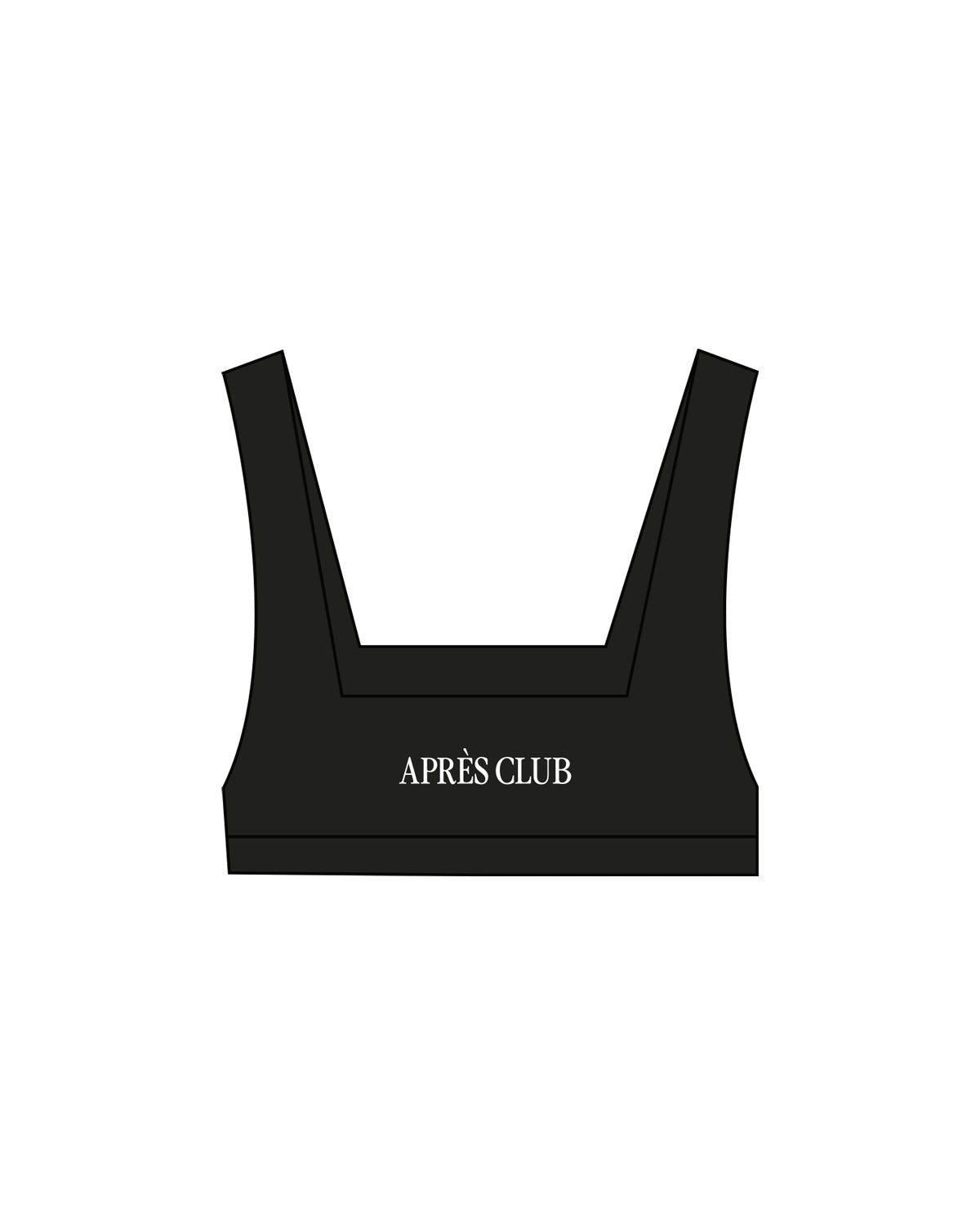 The Box Cut Bra - Black - Lagree Tahoe - Center Back - Printed - White